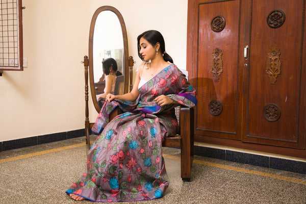 Elegant Kalamkari Sarees with Silk Organza Borders - Classy Saree Style Ideas
